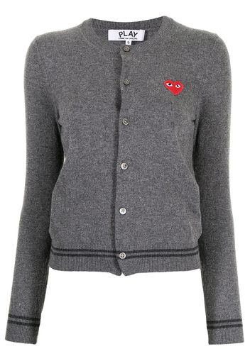 Comme Des Garçons Play Cardigan con ricamo - Grigio