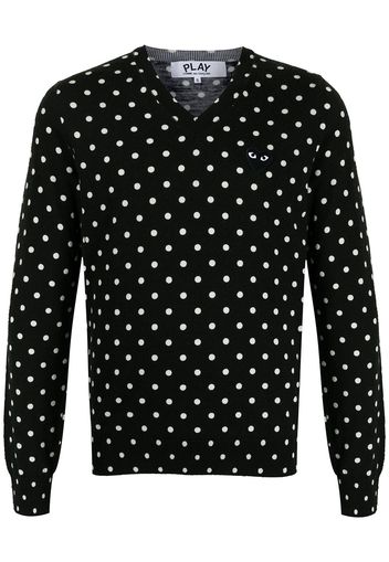 Comme Des Garçons Play Maglione a pois - Nero