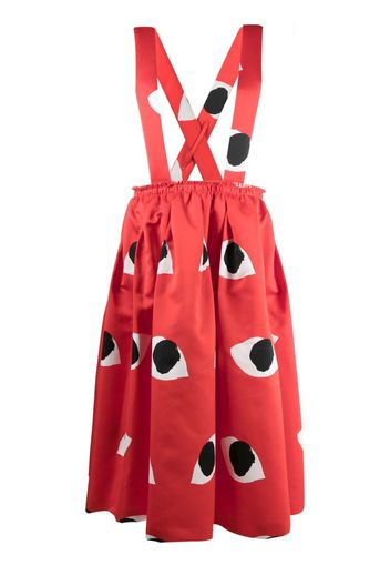 Comme Des Garçons Salopette strapped skirt - Rosso