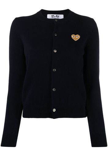 Comme Des Garçons Play Cardigan con applicazione - Blu