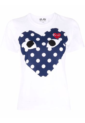 Comme Des Garçons Play heart logo printed T-shirt - Bianco