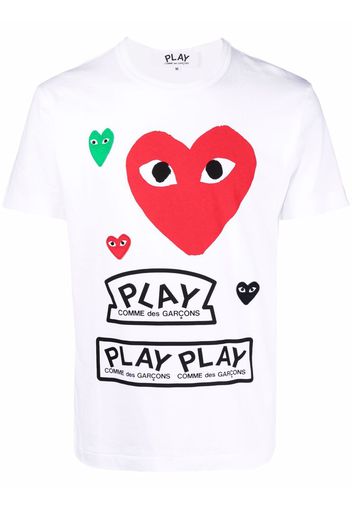 Comme Des Garçons Play T-shirt con stampa - Bianco