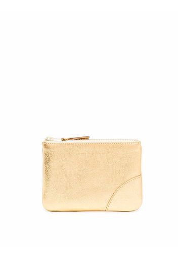 Comme Des Garçons Wallet Small logo-embossed leather pouch - Oro