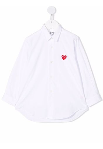 Comme Des Garçons Play Kids heart-detail button-up shirt - Bianco