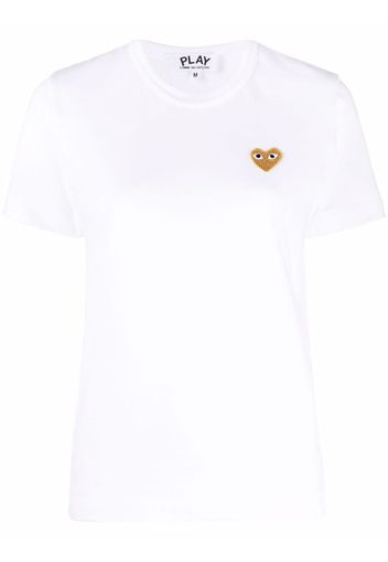 Comme Des Garçons Play T-shirt con ricamo - Bianco