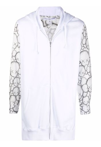 Comme Des Garçons Shirt graphic-print zip-up hoodie - Bianco