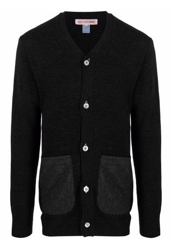 Comme Des Garçons Shirt contrasting pocket V-neck cardigan - Nero