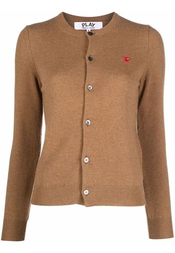 Comme Des Garçons Play Cardigan con applicazione - Marrone