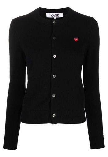 Comme Des Garçons Play Cardigan con applicazione - Nero