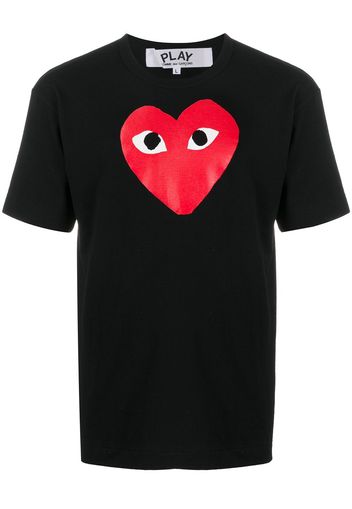 Comme Des Garçons Play Large Red Heart Tee - Nero