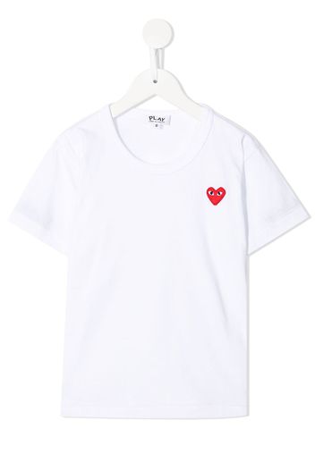 Comme Des Garçons Play Kids T-shirt con applicazione - Bianco