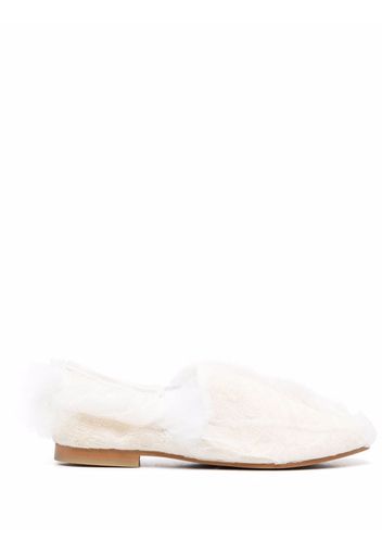 Comme Des Garçons tulle-trimmed loafers - Bianco