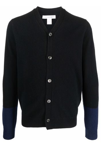 Comme Des Garçons Shirt two-tone wool cardigan - Nero