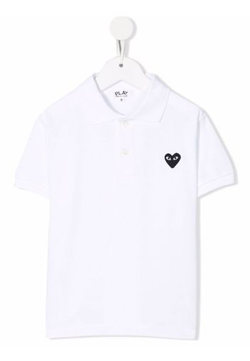 Comme Des Garçons Play Kids heart-patch polo shirt - Bianco