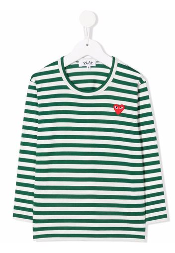 Comme Des Garçons Play Kids heart-patch cotton T-shirt - Bianco