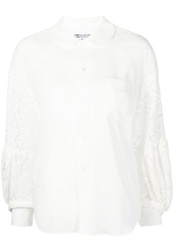 Comme Des Garçons Comme Des Garçons lace-sleeves cotton blouse - Bianco