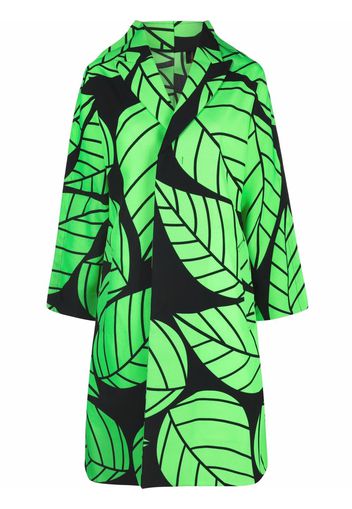 Comme Des Garçons leaf-print oversized jacket - Verde