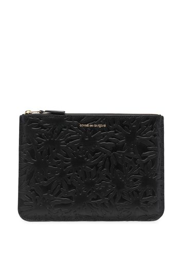Comme Des Garçons Wallet embossed leather zipped wallet - Nero