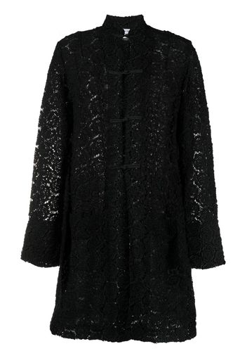 Comme Des Garçons Comme Des Garçons floral-embroidered tailored coat - Nero