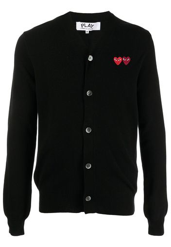 Comme Des Garçons Play Cardigan Double Heart - Nero