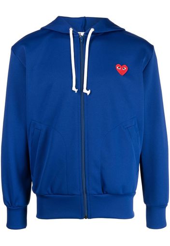 Comme Des Garçons Play logo-embroidered zip hoodie - Blu