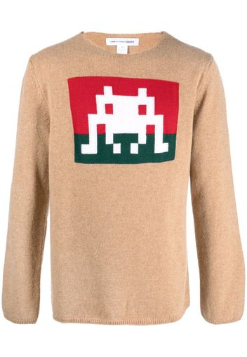 Comme Des Garçons Shirt Maglione Space Invaders con motivo grafico - Toni neutri