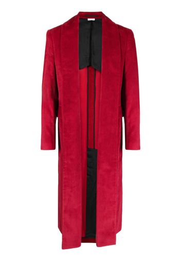 Comme Des Garçons Homme Plus long single-breasted velvet blazer - Rosso