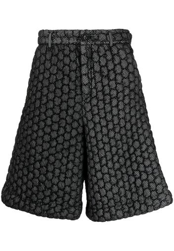 Comme Des Garçons Homme Plus mesh layered wide-leg shorts - Nero