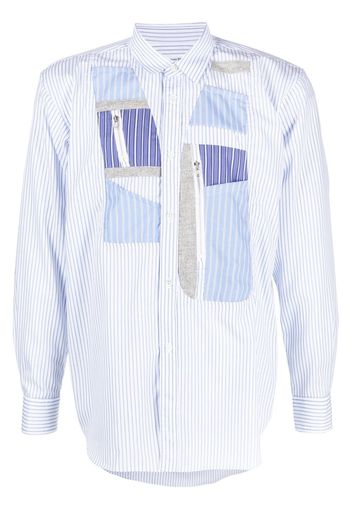Comme Des Garçons Shirt patchwork-panel button-up shirt - Blu
