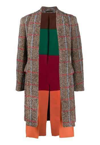 Comme Des Garçons Homme Plus layered check-print coat - Marrone