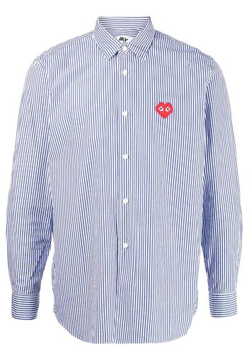 Comme Des Garçons Play Camicia a righe con applicazione - Blu