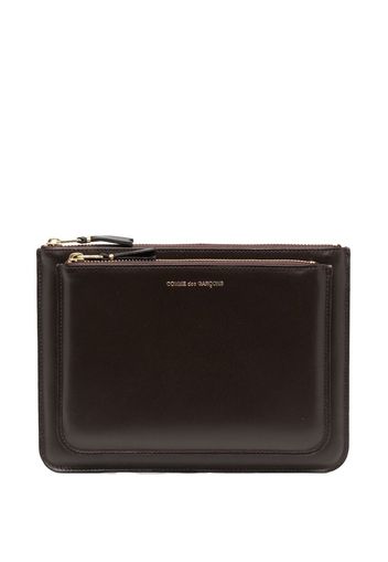 Comme Des Garçons Wallet double-compartment leather wallet - Marrone