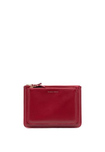 Comme Des Garçons Wallet double-zip leather wallet - Rosso