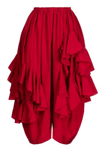 Comme Des Garçons Comme Des Garçons Pantaloni crop con ruches - Rosso