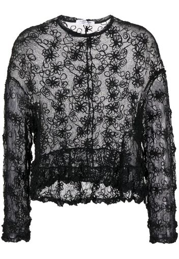 Comme Des Garçons Comme Des Garçons Blusa semi trasparente a fiori - Nero