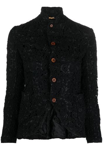 Comme Des Garçons Comme Des Garçons floral-embroidered button-up jacket - Nero