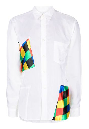 Comme Des Garçons Homme Plus patchwork-detail long-sleeve shirt - Bianco