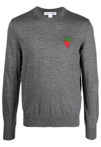 Comme Des Garçons Shirt embroidered crew-neck jumper - Grigio