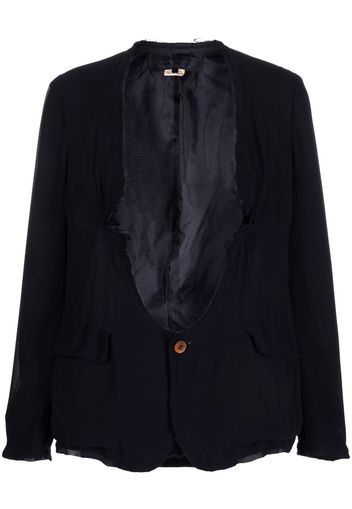 Comme Des Garçons Comme Des Garçons raw-edge single-button blazer - Nero