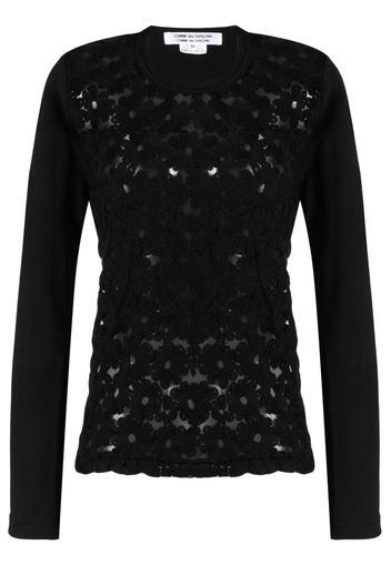 Comme Des Garçons Comme Des Garçons floral-detail long-sleeve top - Nero