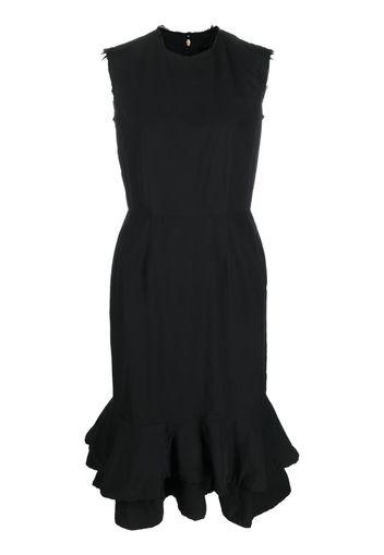 Comme Des Garçons sleeveless ruffle-trim midi dress - Nero