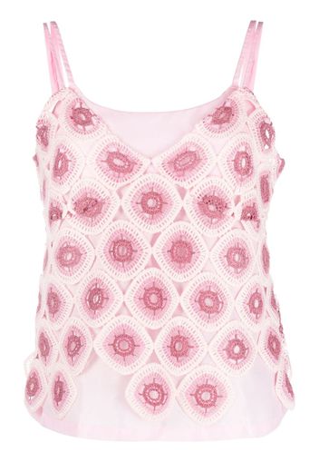 Comme Des Garçons macramé-overlay cami top - Rosa