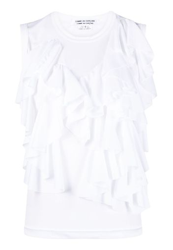 Comme Des Garçons Comme Des Garçons ruffle-detail sleeveless top - Bianco