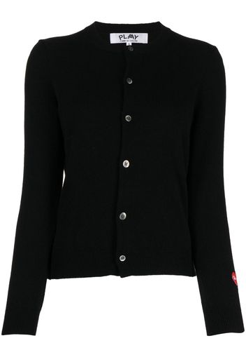 Comme Des Garçons logo-patch wool cardigan - Nero