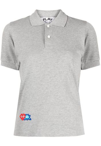 Comme Des Garçons logo-patch cotton polo top - Grigio