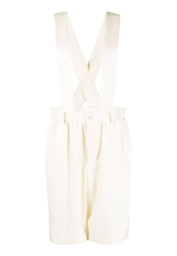 Comme Des Garçons Girl pleated wool playsuit - Toni neutri