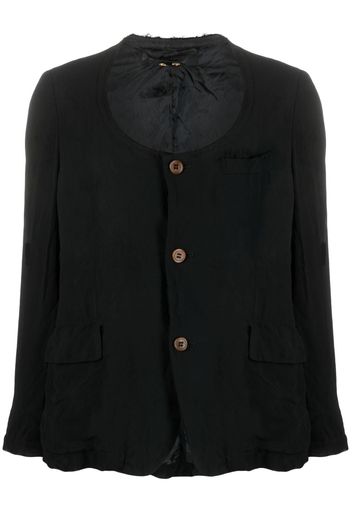 Comme Des Garçons Comme Des Garçons frayed buttoned twill jacket - Nero