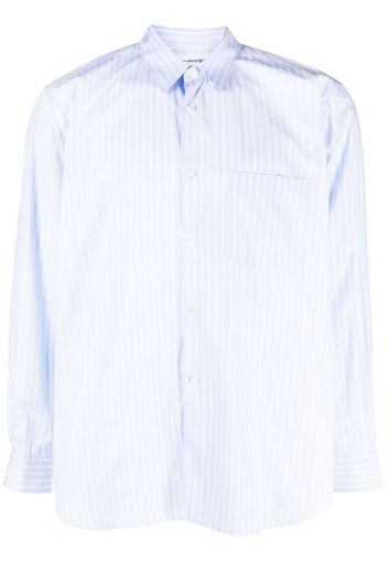 Comme Des Garçons Shirt chest-pocket striped cotton shirt - Blu