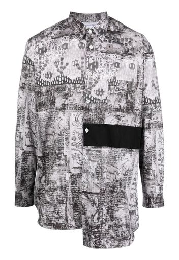 Comme Des Garçons Shirt graphic-print asymmetric shirt - Grigio