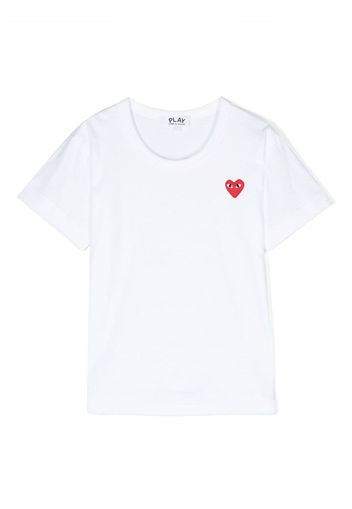 Comme Des Garçons Play Kids logo-patch cotton T-shirt - Bianco